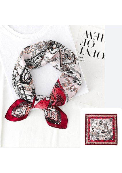 27.5 x 27.5 Kadın Kare Ipek Gibi Saç Eşarp Kafa Uyku Şal Saten Başörtüsü, ST18-19 (Yurt Dışından)