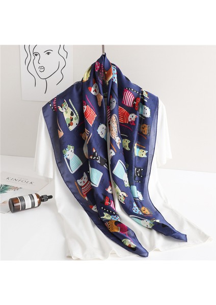 35" Kare Ipek Benzeri Başörtüsü - Saç Sarma ve Geceleri Uyuma Için Kadın Modası Ipek Duygu Eşarpı. Fm6-5 (Yurt Dışından)