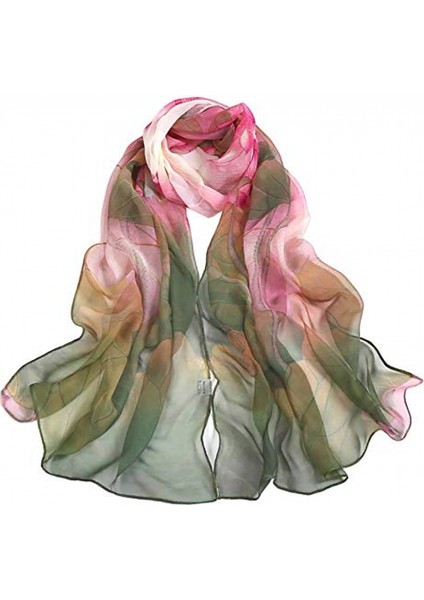 Kadınlar Için Atkılar Hafif Moda Eşarplar Baskı Çiçek Desenli Eşarp Şal Sarar, W01 (Yurt Dışından)