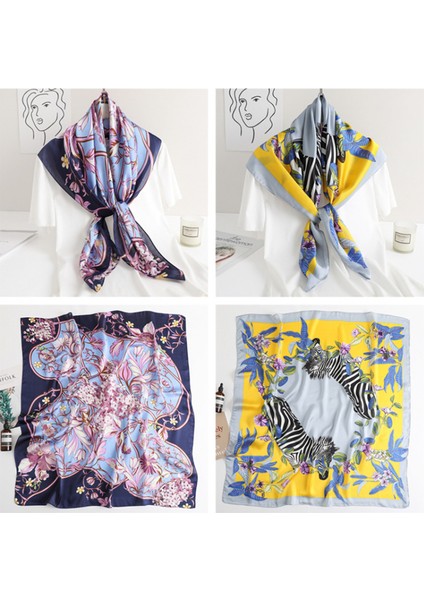 35" Kare Ipek Benzeri Başörtüsü - Saç Sarma ve Geceleri Uyuma Için Kadın Modası Ipek Duygu Eşarp, Fm5-2 (Yurt Dışından) fiyatları