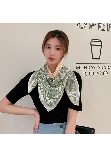 35X35 Kadın Kare Leke Ipek Gibi Başörtüsü Saç Sarma Atkılar Gece Uyku, Yeşil-7 (Yurt Dışından) fiyatları