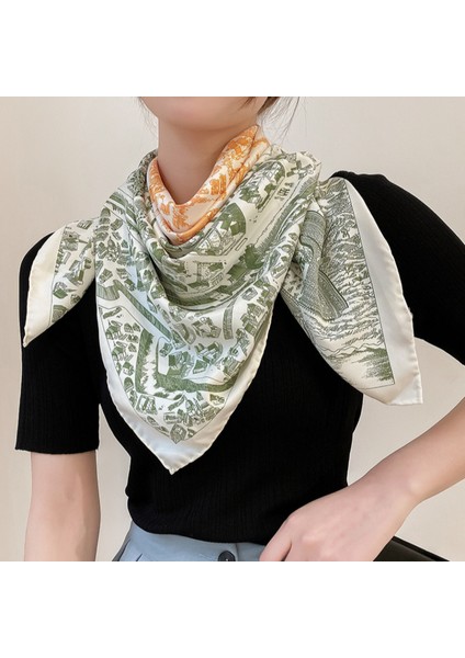 35X35 Kadın Kare Leke Ipek Gibi Başörtüsü Saç Sarma Atkılar Gece Uyku, Yeşil-7 (Yurt Dışından) fırsatları