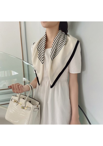 27.5 x 27.5 Kadın Kare Ipek Gibi Saç Eşarp Kafa Uyku Şal Saten Başörtüsü, ZM03 Siyah-17 (Yurt Dışından) modelleri