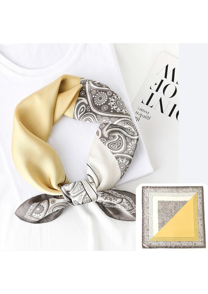 27.5 x 27.5 Kadın Kare Ipek Saç Eşarp Baş Uyku Şal Saten Başörtüsü, ST14-19 (Yurt Dışından)