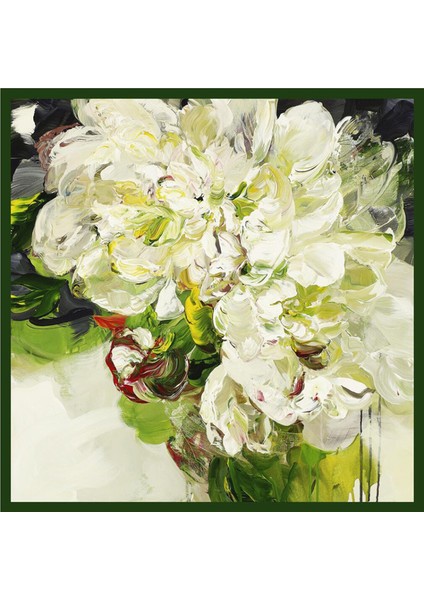 Ipek Eşarp Kadın Modası Desenli Büyük Kare Saten Başörtüsü Headdress, AM031 (Yurt Dışından)