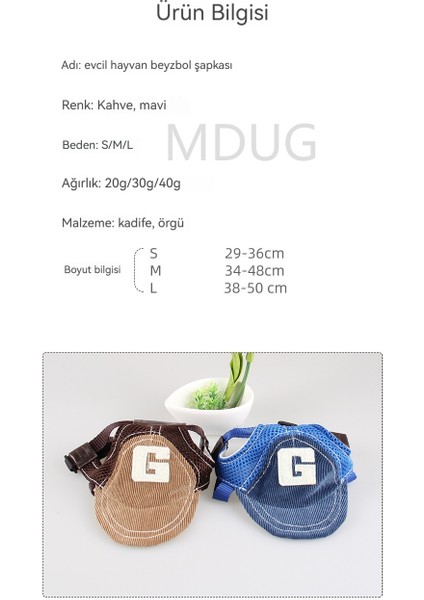 Pet Şapka Teddy Golden Retriever Beyzbol Şapkası Kadife Örgü Güneş Şapkası G Harf Işlemeli Köpek Şapkası (Yurt Dışından) fiyatları