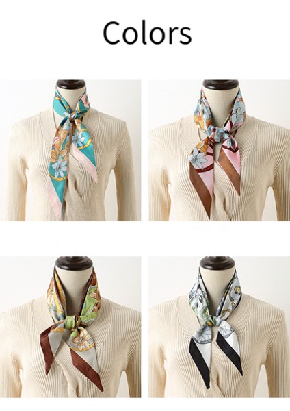 Kare Ipek Saten Eşarp Kadın Saç Kravat Bandı Aksesuarı, Kahve-21 (Yurt Dışından) fiyatları