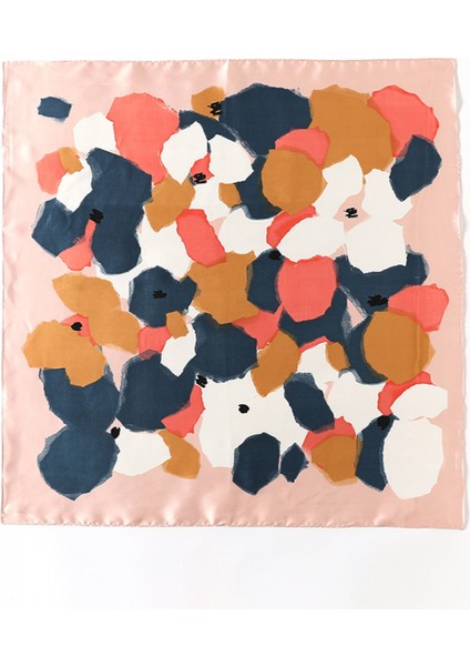 Kare Ipek Saten Eşarp Kadın Saç Kravat Bandı Aksesuarı, Pembe-18 (Yurt Dışından)