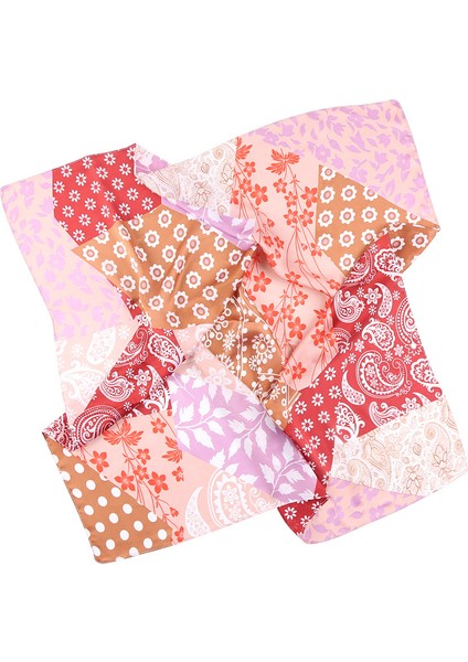 Ipek Eşarp Kadın Modası Desenli Büyük Kare Saten Başörtüsü Headdress, Sy-9 (Yurt Dışından)