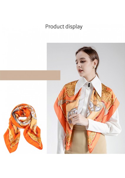 Ipek Eşarp Kadın Modası Desenli Büyük Kare Saten Başörtüsü Headdress, Sy-9 (Yurt Dışından) modelleri