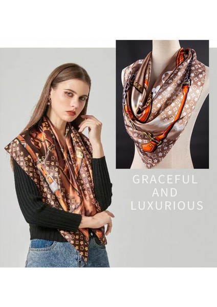 35 x 35 Kadın Kare Ipek Saç Eşarp Baş Uyku Şal Saten Başörtüsü, B (Yurt Dışından) modelleri