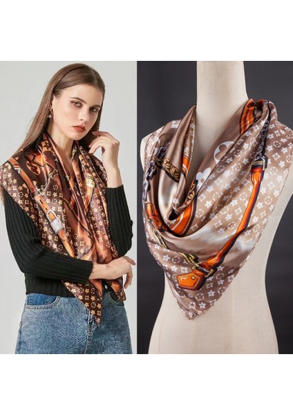 35 x 35 Kadın Kare Ipek Saç Eşarp Baş Uyku Şal Saten Başörtüsü, K (Yurt Dışından) modelleri