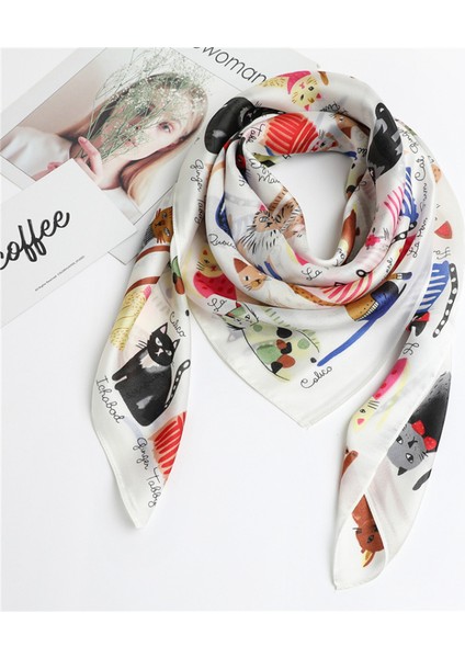 35" Kare Ipek Benzeri Başörtüsü - Saç Sarma ve Geceleri Uyumak Için Kadın Modası Ipek Duygu Eşarpı. Fm6-1 (Yurt Dışından)