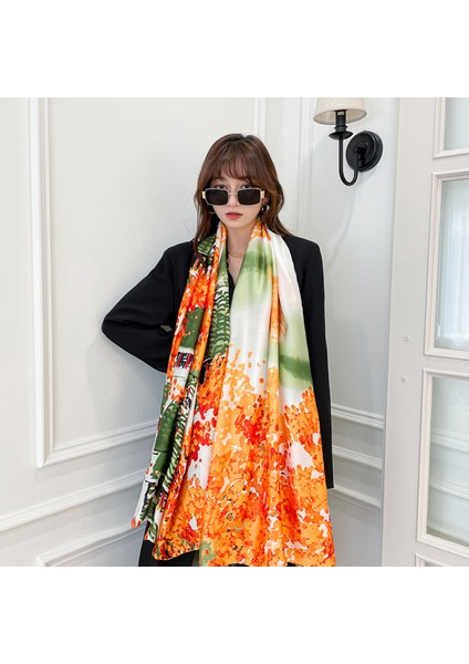 Bayan 100% Büyük Dut Ipek Eşarp Uzun Saten Eşarp Moda Tasarımcısı Eşarp Hafif Sarar, ST-001 (Yurt Dışından)