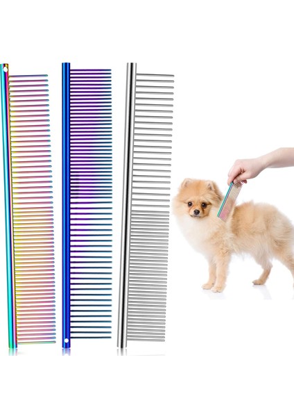 Parça Pet Çelik Taraklar, Pet Köpek Kedi Bakım Tarağı Uzun ve Kısa Için Dolaşmaları ve Düğü mleri Çıkarmak Için Çelik Dişli Çok li Köpek Tarağı (Yurt Dışından)