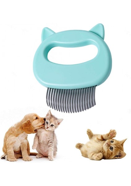 Kedi Tarak Evcil Hayvan Kısa ve Uzun Epilasyon Masaj Kabuk Tarak Yumuşak Dökülme Fırçası Bakım ve Dökülme Keçeleşmiş Kürk Sökücü Masaj Matlaştırıcı (Yeşil) (Yurt Dışından)