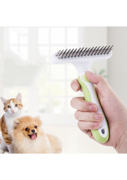 Evcil Hayvan Bakım Fırçası - Köpekler ve Kediler Için Çift Sıralı Dökülme ve Matlaştırma Astarı Tırmık Tarağı - Gevşek Astarı, Paspasları ve Dolaşmış Tüyleri Yavaşça Çıkarır (Yurt Dışından) fırsatları