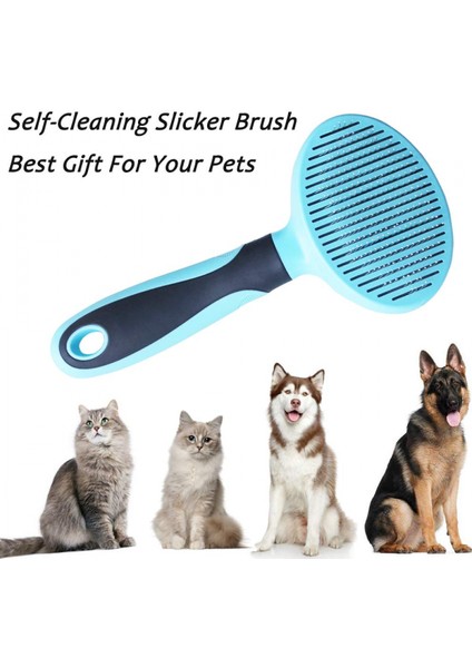 Kedi Fırçası, Köpekler Ve Kediler Için Yumuşak Köpek Bakım Aleti Fırçası, Astarı Çıkarır, Paspaslar Evcil Hayvan Masajı Için Karışık Saç Slicker Fırçası-Kendi Kendini Temizl (Yurt Dışından) modelleri