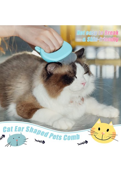 Kedi Tarak Evcil Hayvan Kedi Kısa ve Uzun Epilasyon Masaj Kabuk Tarak Yumuşak Dökülme Fırçası Bakım ve Dökülme Mat Kürk Çıkarıcı Masaj (3 Parça) (Yurt Dışından)