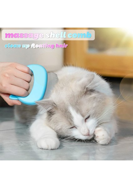 Kedi Tarak Evcil Hayvan Kedi Kısa ve Uzun Epilasyon Masaj Kabuk Tarak Yumuşak Dökülme Fırçası Bakım ve Dökülme Mat Kürk Çıkarıcı Masaj (3 Parça) (Yurt Dışından)