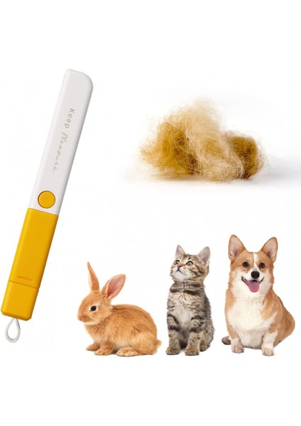 2'Si 1 Arada Tnabilir Saç Çıkarıcı - Evcil Hayvan Saç Çıkarıcı - Giyim Mobilyası Kanepesindeki Köpek Ve Kedi Saç Tozunu Kazımak Için Tüy Tıraş Makinesi (Vitality Sarı) (Yurt Dışından)