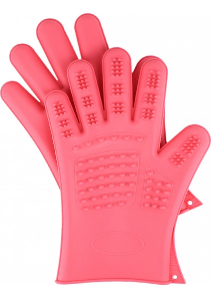 Evcil Hayvan Eldivenleri Kedi ve Köpek Saç Masajı Su Geçirmez Banyo Silikon Eldiven Temizlik Malzemeleri (Pembe) (Yurt Dışından)