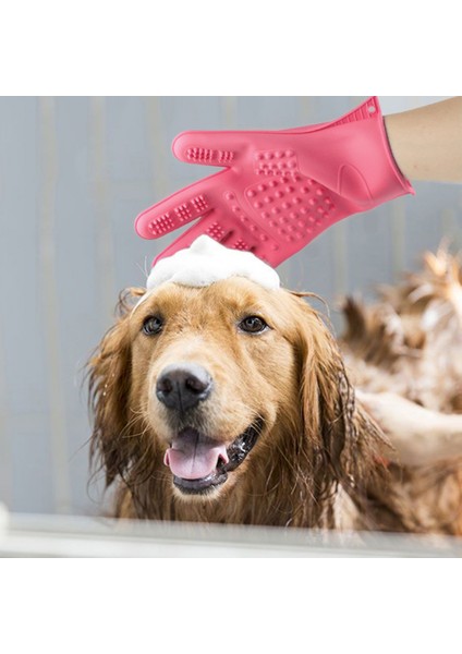 Evcil Hayvan Eldivenleri Kedi ve Köpek Saç Masajı Su Geçirmez Banyo Silikon Eldiven Temizlik Malzemeleri (Pembe) (Yurt Dışından) fiyatları