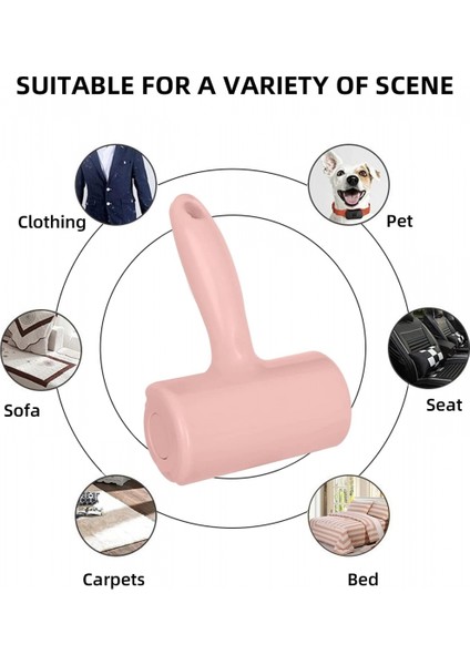Evcil Hayvan Epilasyonu Için Lint Roller Flip Stick Yapıştırıcı, Köpek ve Kedi Tüysüz Çıkarıcı, Giysiler, Mobilya ve Döşemeler Için, Yapıştırıcı, (Açık Pembe Büyük) (Yurt Dışından)