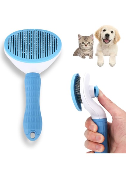 Uzun ve Kısa Saçlar Için Pet Fırça Saç Çıkarıcı Kediler Köpekler Için Tek Düğmeyle Fırçadan Evcil Hayvan Tüylerini Temizleyin Masaj Temizleme Fırçaları (Yurt Dışından)