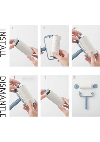 Lint Rulo, Süper Yapışkan Pet Saç Çıkarıcı Seti, Yapışkanlı Lint Fırçası Elbise, Mobilya, Halı, Araba Koltukları, Toz, Köpekler, Kediler (Mavi) (Yurt Dışından) modelleri