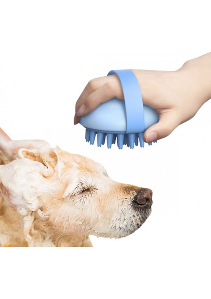 Köpek Kedi Silikon Banyo Eldiveni, Köpek Şampuan Dispenseri, Evcil Hayvan Bakım Kauçuk Banyo Fırçası (Mavi) (Yurt Dışından) fırsatları