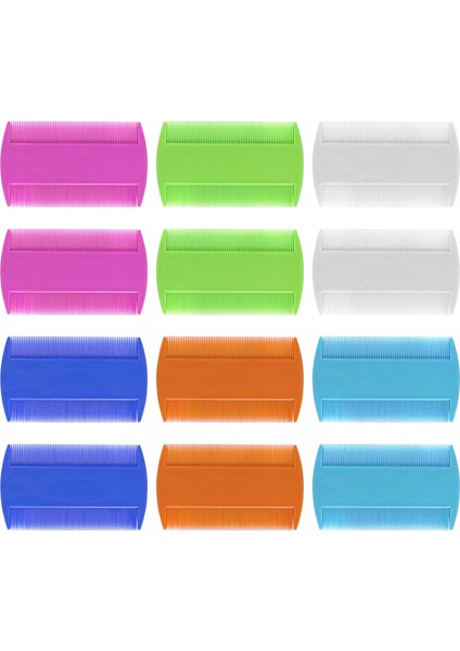 12 Paket Pet Pire Bit Tarağı Çift Taraflı Ince Diş Köpekler Kediler Bakım Taraklar Şamandıra Saç Yırtma Işaretleri Kene Temizleme Aracı Kaldırmak (6 Renk) (Yurt Dışından)