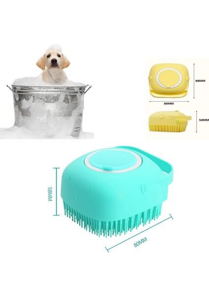 Uzun Kısa Saçlı Köpekler Kediler Duş Için Sabun ve Şampuan Dispenseri Yumuşak Silikon Kıl ile Pet Bakım Banyo Masaj Fırçası (Sarı) (Yurt Dışından) fiyatları