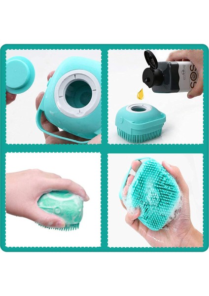 Uzun Kısa Saçlı Köpekler Kediler Duş Için Sabun ve Şampuan Dispenseri Yumuşak Silikon Kıl ile Pet Bakım Banyo Masaj Fırçası (Sarı) (Yurt Dışından) modelleri