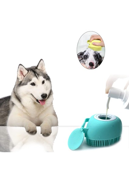 Uzun Kısa Saçlı Köpekler Kediler Duş Için Sabun ve Şampuan Dispenseri Yumuşak Silikon Kıl ile Pet Bakım Banyo Masaj Fırçası (Sarı) (Yurt Dışından) indirimleri