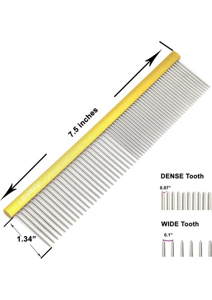 Profesyonel Bakımcı Dolaşmaları, Düğümleri, Paspasları Dökmek için Köpek Tarağı Kullanın. Uzun Geniş Metal Dişli Tazı Tarak. Uzun Saçlı Köpekler İçin Köpek Bakım Tarağı, Altın (Yurt Dışından) modelleri
