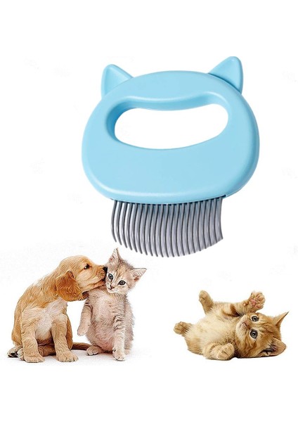 Kedi Tarak Evcil Hayvan Kısa ve Uzun Epilasyon Masaj Kabuk Tarak Yumuşak Dökülme Fırçası Bakım ve Dökülme Keçeleşmiş Kürk Sökücü Masaj Matlaştırıcı (Mavi) (Yurt Dışından)