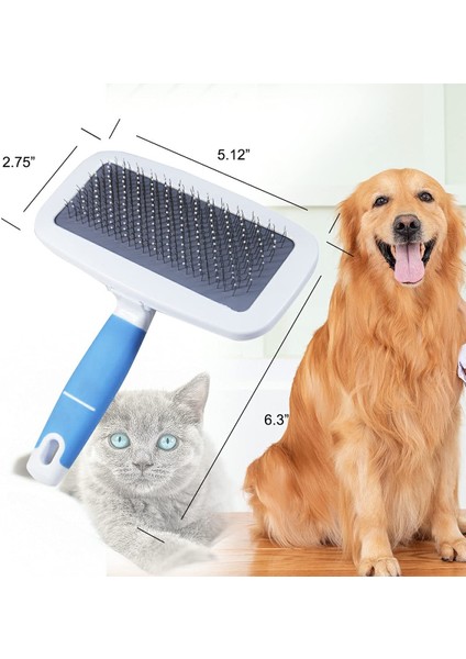 Köpek Ve Kedi Slicker Fırçası, Uzun Veya Kısa Tüylü Köpeklerin, Kedilerin, Evcil Hayvanların Bakımı, Ve Bakım Için Kıllarda Yeni Toplar, Masaj Parçacığı, (Mavi) (Yurt Dışından) fiyatları
