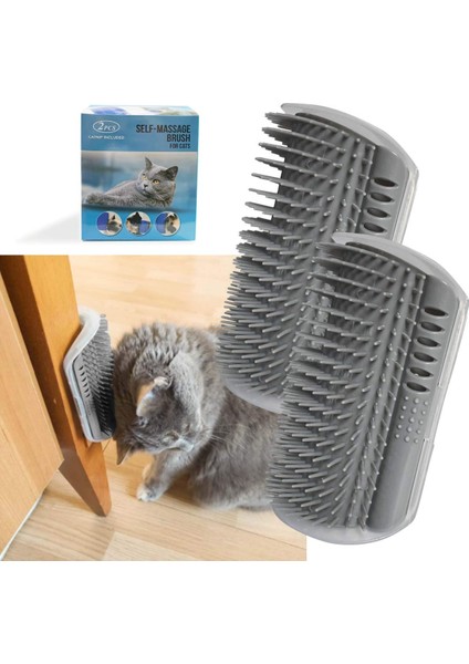 2 Paket Daha Yumuşak Kedi Köşesi Kişisel Bakım Kedi Nipiyle Duvar Köşe Masaj Tarak Köşe Scratcher Evcil Hayvan Bakım Fırçası Tarak Bakım Duvar Fırçası Kendi Kendine Masaj (Yurt Dışından)