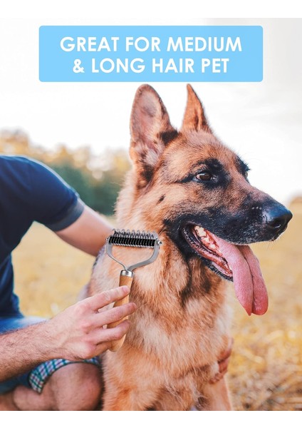 Evcil Hayvan Bakım Fırçası, Köpekler ve Kediler Için 2 Taraflı Astar Tırmığı, Keçeleşmiş Saçların/dolaşmaların Giderilmesi Için Güvenli Pas Giderme Tarağı ve Dökülme Aracı, Dökülme (Yurt Dışından) fırsatları