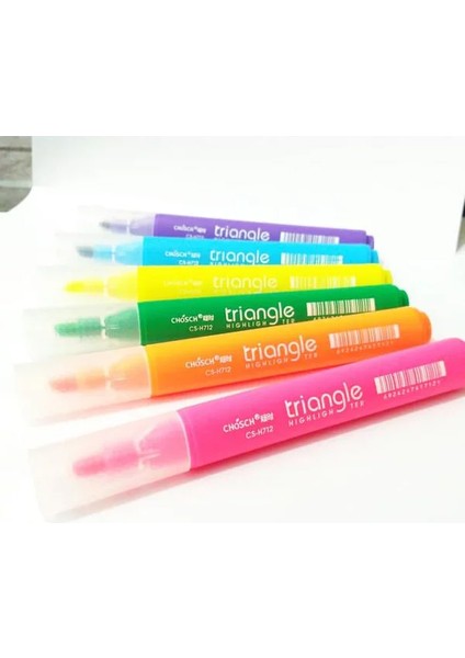 Chosch Highlighter 6'lı Fosforlu Kalem Üçgen Confort Pen