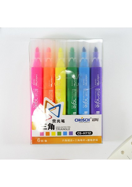Chosch Highlighter 6'lı Fosforlu Kalem Üçgen Confort Pen fiyatları