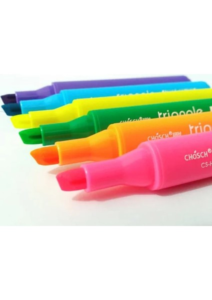 Chosch Highlighter 6'lı Fosforlu Kalem Üçgen Confort Pen modelleri