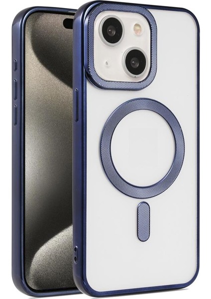Apple iPhone 15 Kılıf Pütür Dizayn Magsafe Şeffaf Krns Case