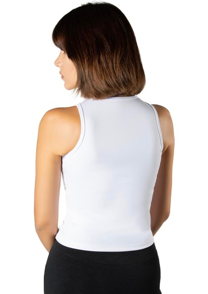 Kadın Beyaz Fitted/vücuda Oturan Halter Yaka Spor Bluz Atlet 23K-TRP-CRP11 fiyatları