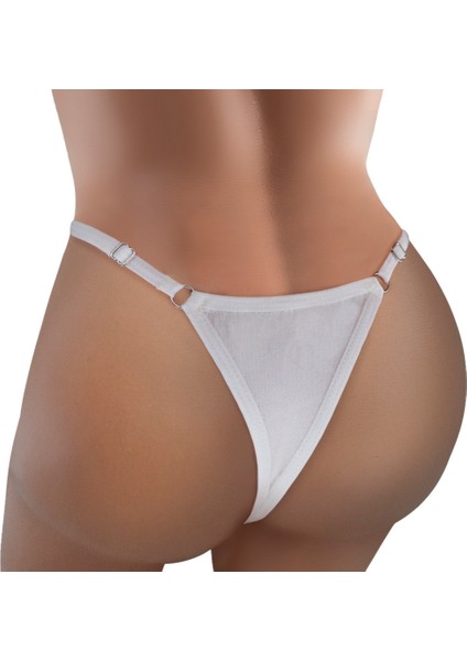 - Open 24/7 Retro - Neon Tasarım Baskılı Pamuk Ayarlanabilir G-String, Tanga, Kadın Iç Çamaşırı