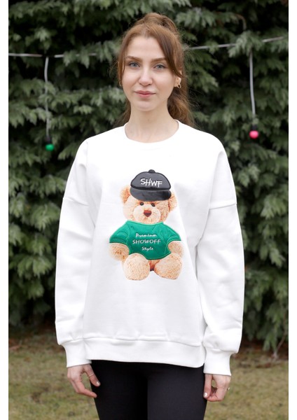 Ayıcık Model Baskılı Oversize Sweatshirt fiyatları