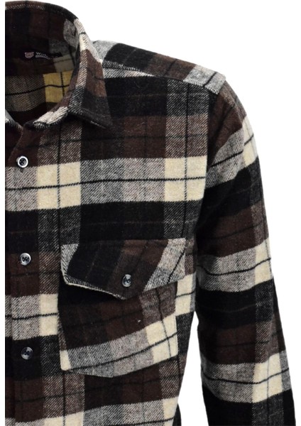 Erkek Çift Cepli Kapaklı Regular Fit Oduncu Gömlek BGL-ST03253