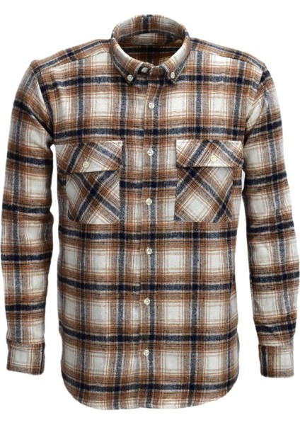 Erkek Çift Cepli Kapaklı Regular Fit Oduncu Gömlek BGL-ST03262