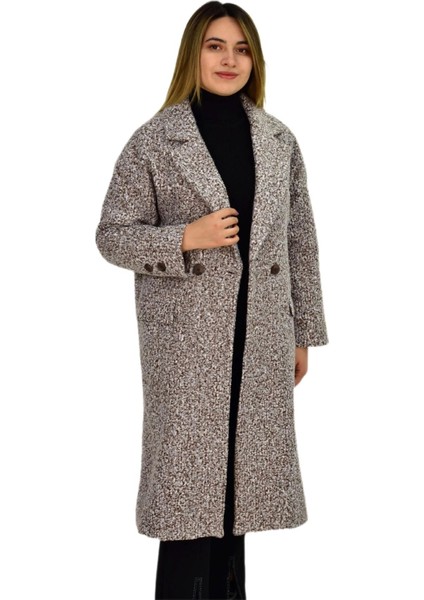Kadın Buklet Kaşe Kaban K3146 BGL-ST03284